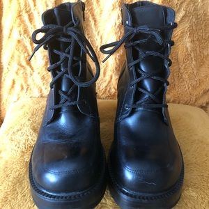 Black combat boots size 9 wide